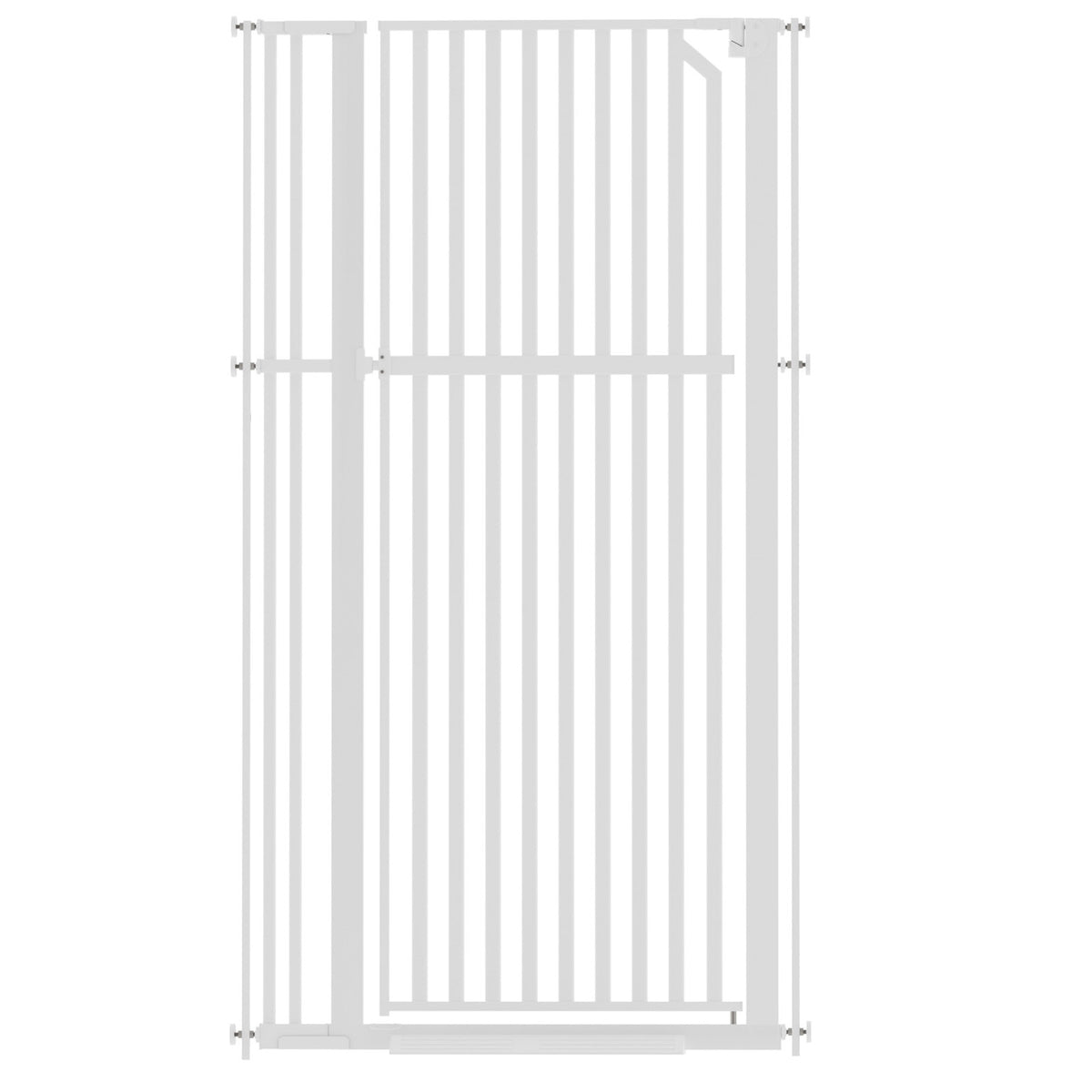 XJD Premium Metal Pet Gate for Babies: Adjustable Width 30-37.8", 63" High – Easy Install, Auto-Close Barrier for Home Safety, White