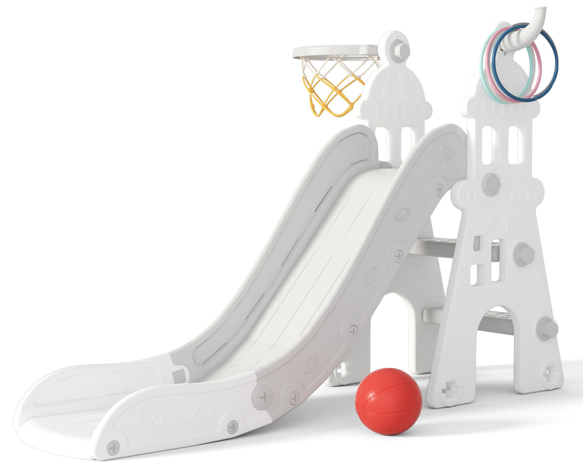 Pre-sale, XJD Indoor and Outdoor Plastic Freestanding Single Slide Gray/Grey