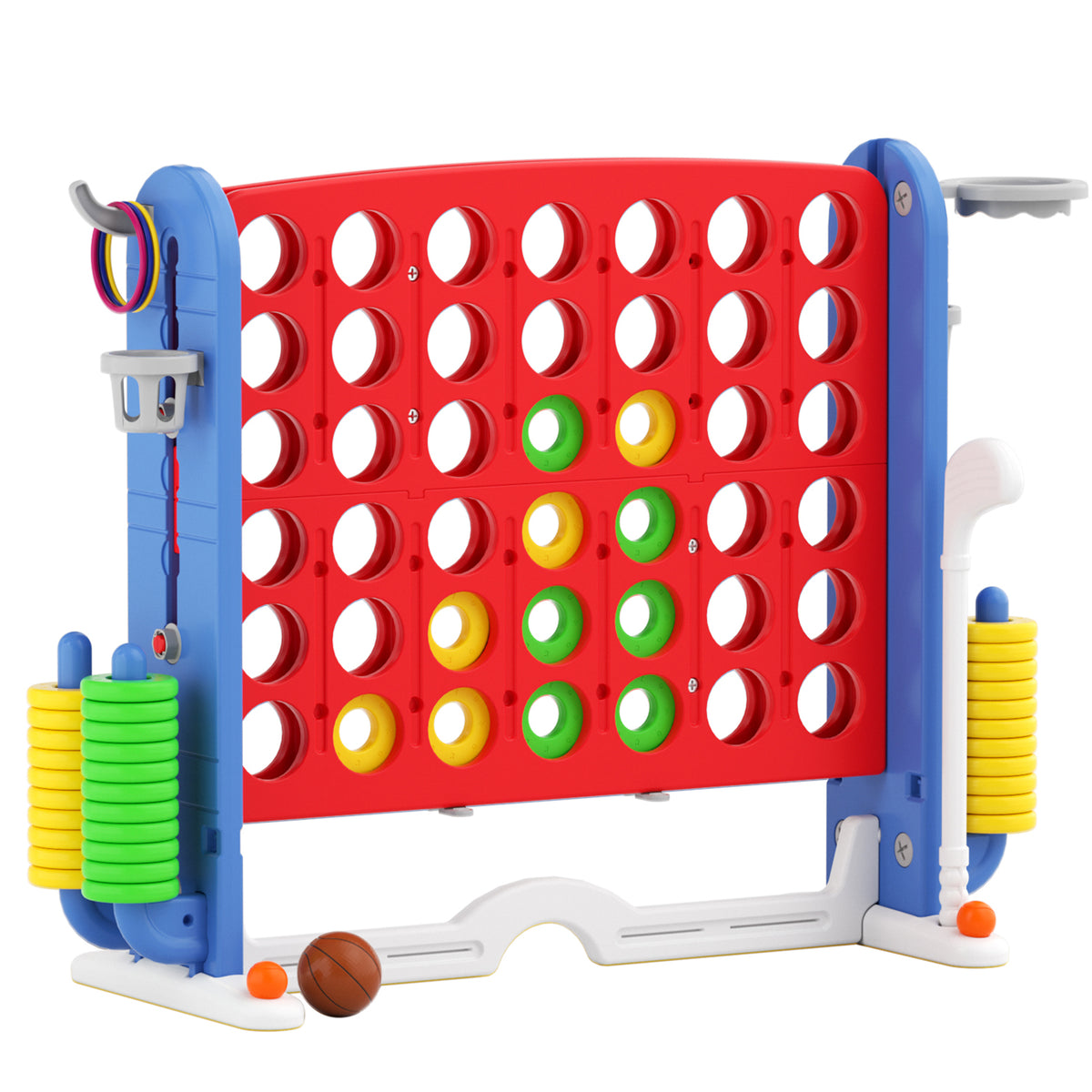 KORIMEFA Jumbo 4-to-Score Giant Game Set 4 in a Row Connect Game Perfect for Kids Adults Outdoor Holiday Party Family yard Game