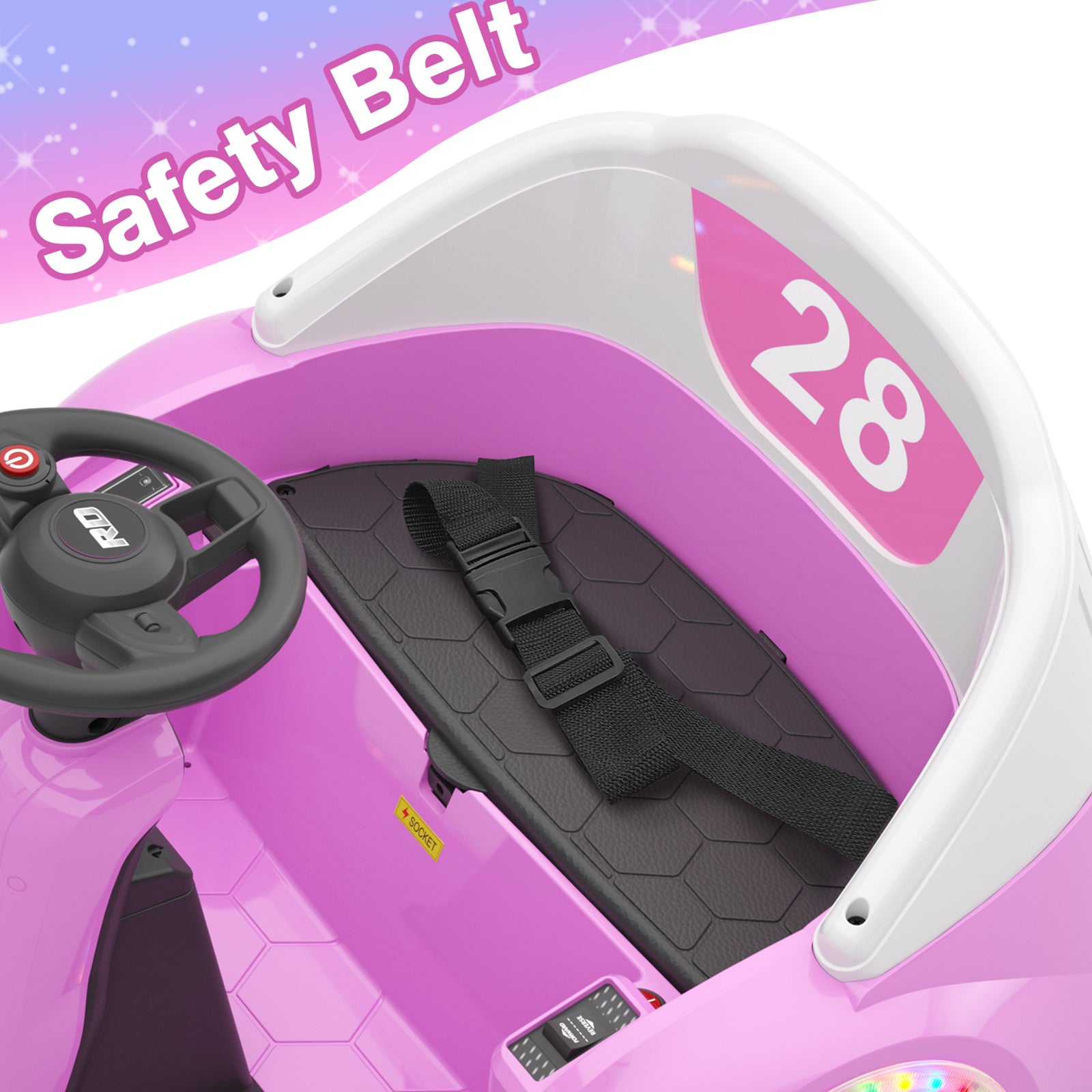 6V Electric Ride on Bumper Car Toys for Kids Toddlers 2-4 Years Old, 360° Spinning Bumping Toy Gifts Cars, Music Play, Lights, 0-2 mph, Pink