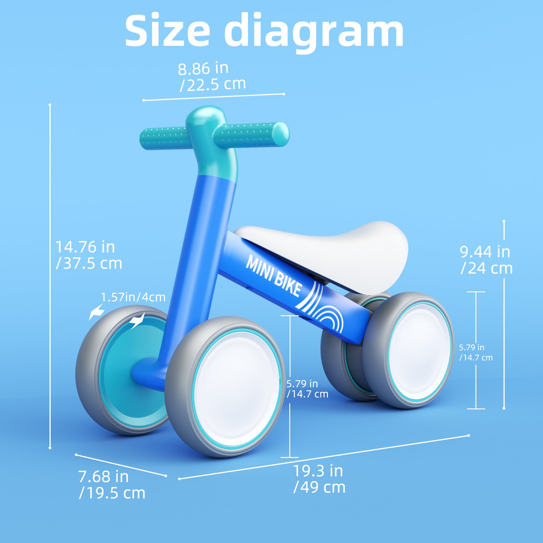 67i Baby Toddler Balance Bike for 2 year old - Blue