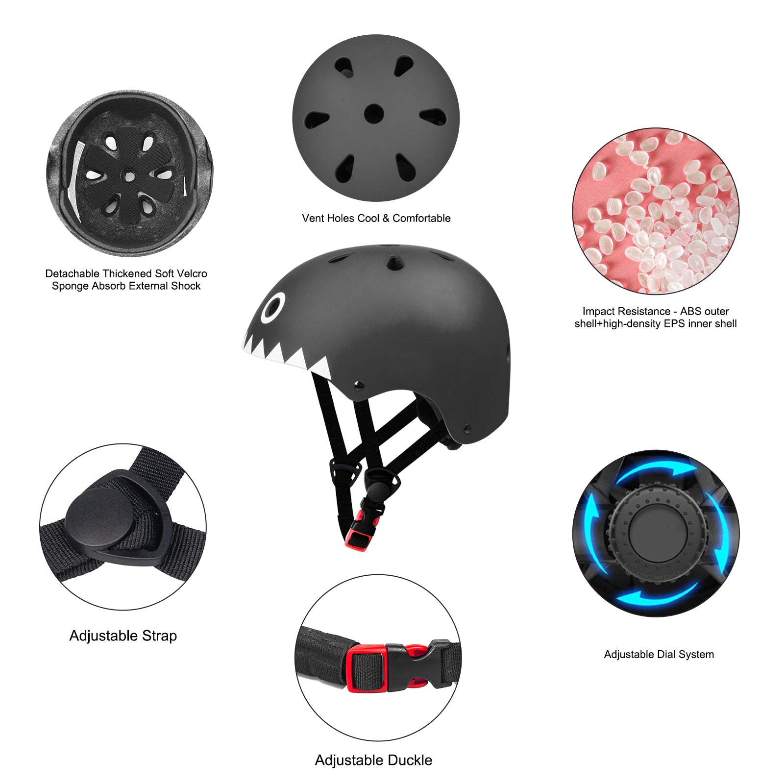 GLAF Kids Bike Helmets in Black White In Stock USA