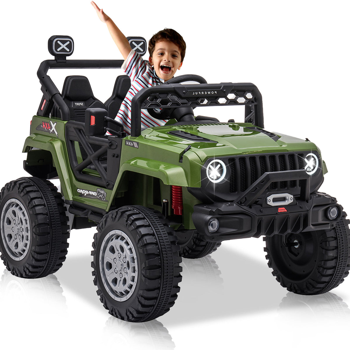 Student Riding Jeep Elevating Adventure: Introducing the XJD 12V 7Ah Kids Ride On Jeep Car