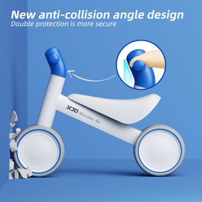XJD Baby Balance Bike, 4 Wheels for Toddlers as A Birthday Gift - Blue White
