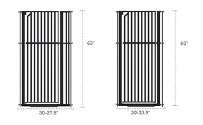 XJD Premium Metal Pet Gate for Babies: Adjustable Width 30-37.8", 63" High – Easy Install, Auto-Close Barrier for Home Safety, White