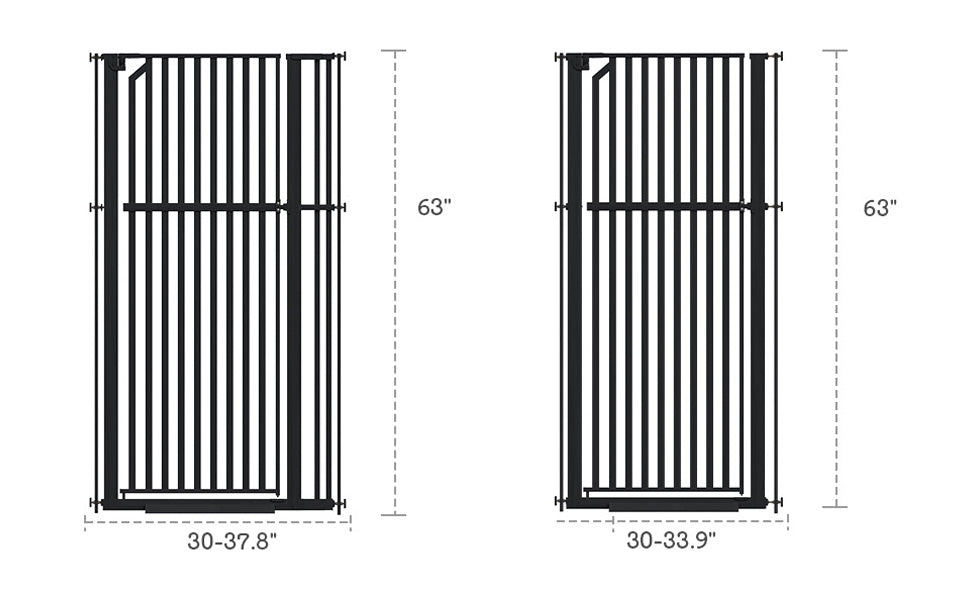 XJD Premium Metal Pet Gate for Babies: Adjustable Width 30-37.8", 63" High – Easy Install, Auto-Close Barrier for Home Safety, White