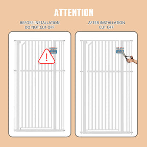 XJD Premium Metal Pet Gate for Babies: Adjustable Width 30-37.8", 63" High – Easy Install, Auto-Close Barrier for Home Safety, White