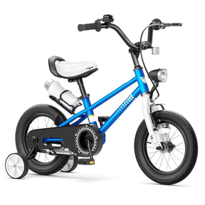 KORIMEFA Kids Bike, Boy Bicycle with Training Wheels for 3-6 Years Old Toddlers, Children Bicycle with Water Bottle Holder & Headlight & Training Wheels