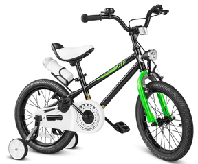 KORIMEFA Kids Bike, Boy Bicycle with Training Wheels for 3-6 Years Old Toddlers, Children Bicycle with Water Bottle Holder & Headlight & Training Wheels
