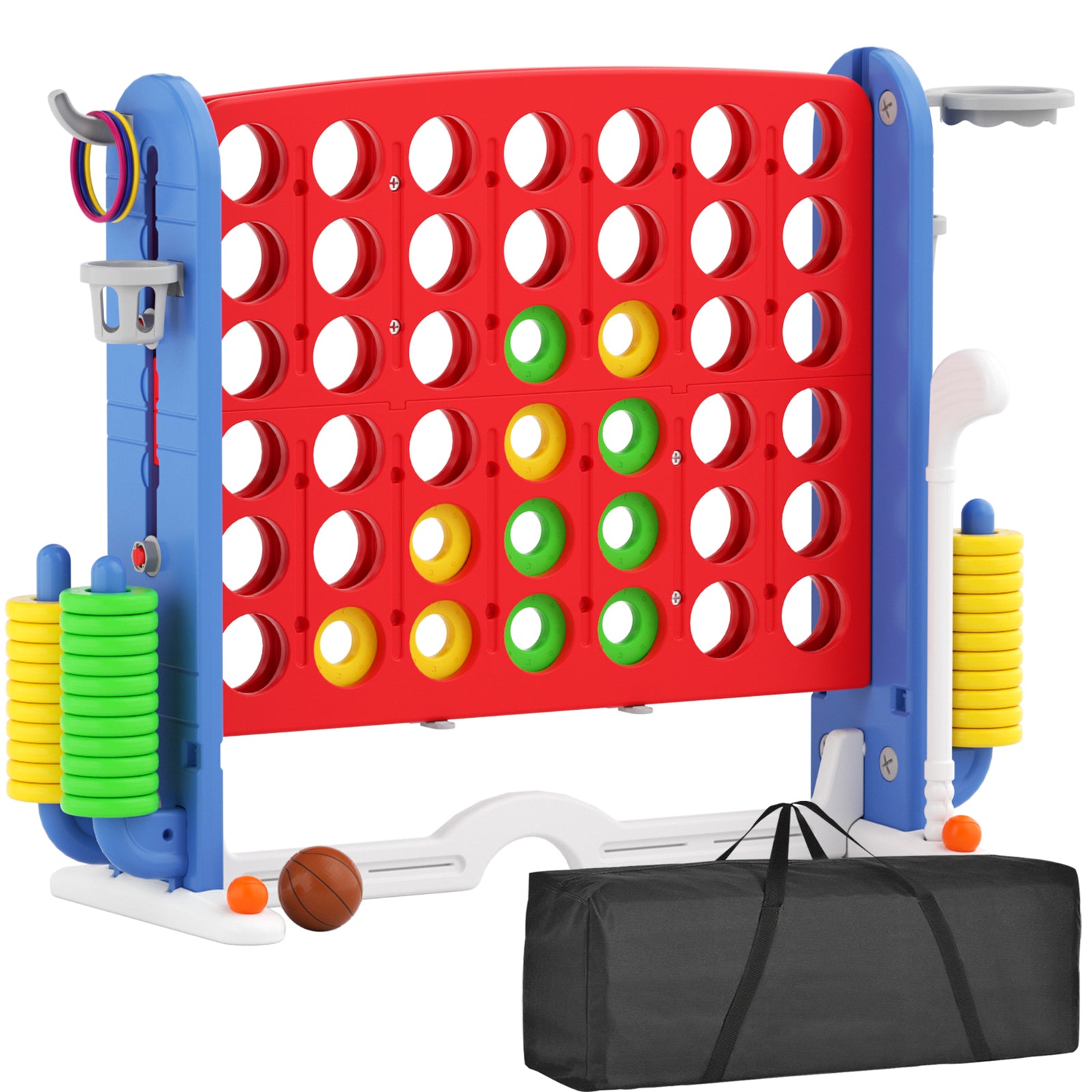 KORIMEFA Jumbo 4-to-Score Giant Game Set 4 in a Row Connect Game Perfect for Kids Adults Outdoor Holiday Party Family yard Game