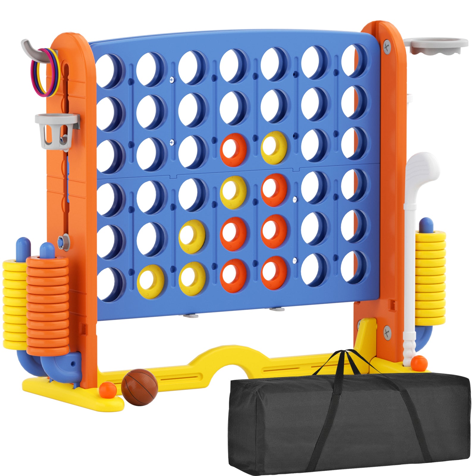 KORIMEFA Jumbo 4-to-Score Giant Game Set 4 in a Row Connect Game Perfect for Kids Adults Outdoor Holiday Party Family yard Game