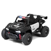 XJD 12V/24V 7AH Ride On Car with Remote Control, 2WD/4WD Switchable, 2 Seats, Power Car for Kids, Black&White