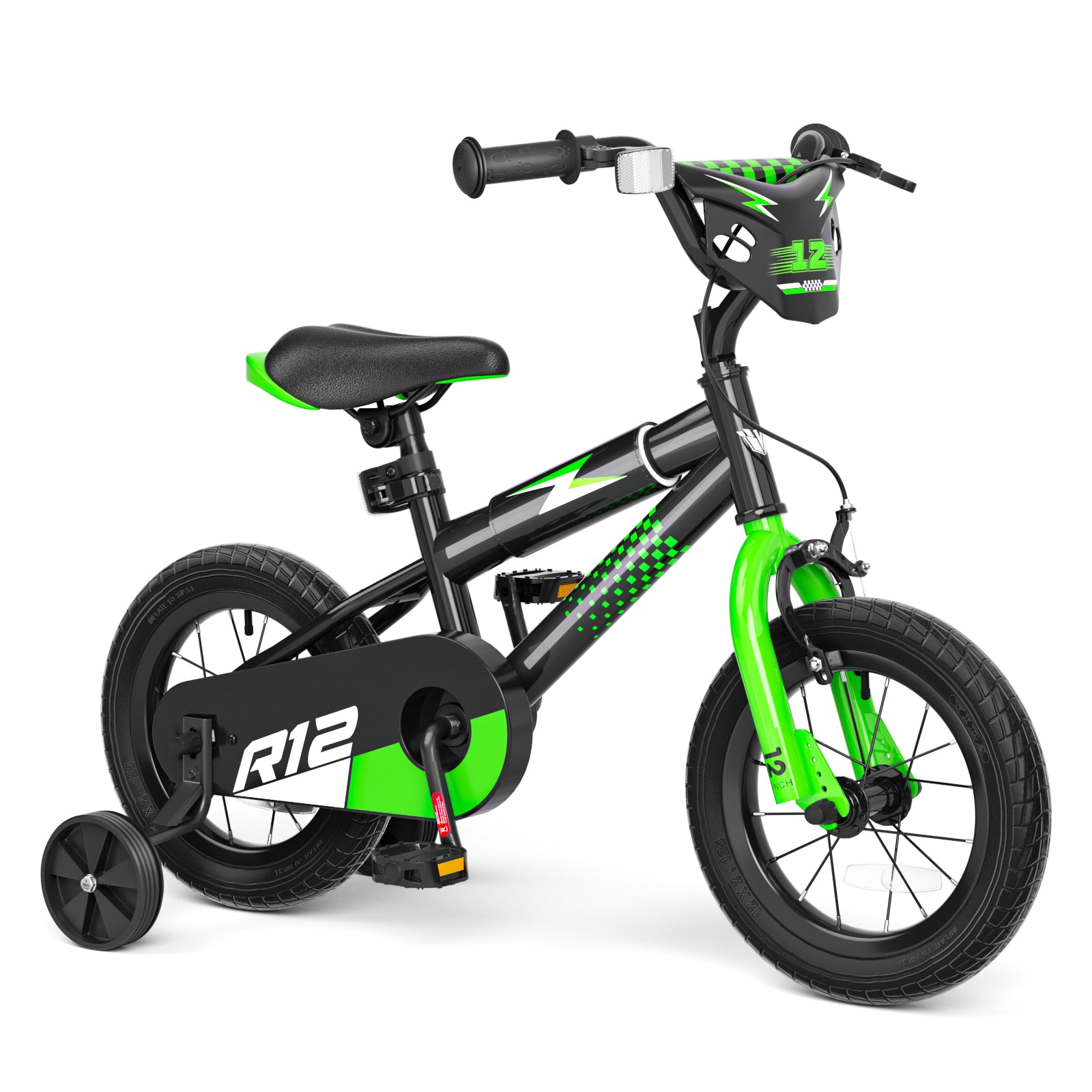 Korimefa 12 14 16 20 inch Kids Bike for Boys Ages 3-6 Years Children, BMX Style Toddler Bike with Training Wheels, Dual Brakes, Easy Assembly, Training Bicycle,Blue Green
