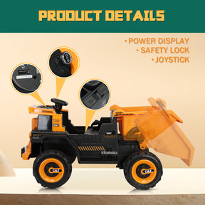 XJD 12V Kids Ride On Truck Car w/Parent Remote Control, Spring Suspension, LED Lights, USB Port, Bluetooth, Orange