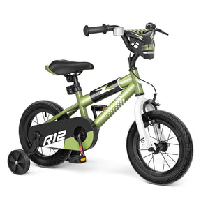 Korimefa 12 14 16 20 inch Kids Bike for Boys Ages 3-6 Years Children, BMX Style Toddler Bike with Training Wheels, Dual Brakes, Easy Assembly, Training Bicycle,Blue Green