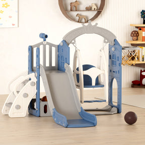 XJD 6 in 1 Toddler Slide Set Indoor Outdoor Plastic Freestanding Slide, Beige/Coffee