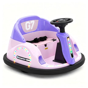KORIMEFA 12V Bumper Car for Kids Toddler 1-6 Years with Remote Control Bluetooth Music 3 Speeds DIY License Plate Electric Ride on Toys