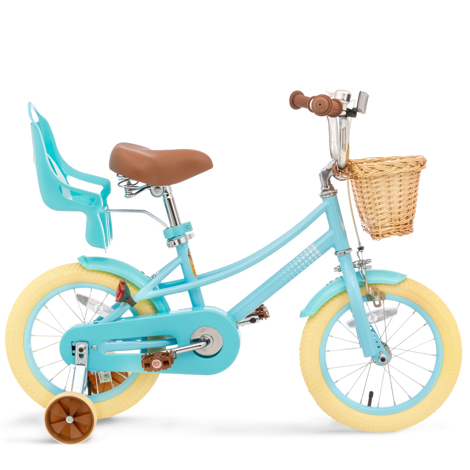 XJD Kids Bicycle for Toddlers and Children 3+ Years Old, 12 14 16 20 inch Bike for Girls and Boys, with Basket and Bell Training Wheels, Adjustable Seat Handlebar Height, Blue