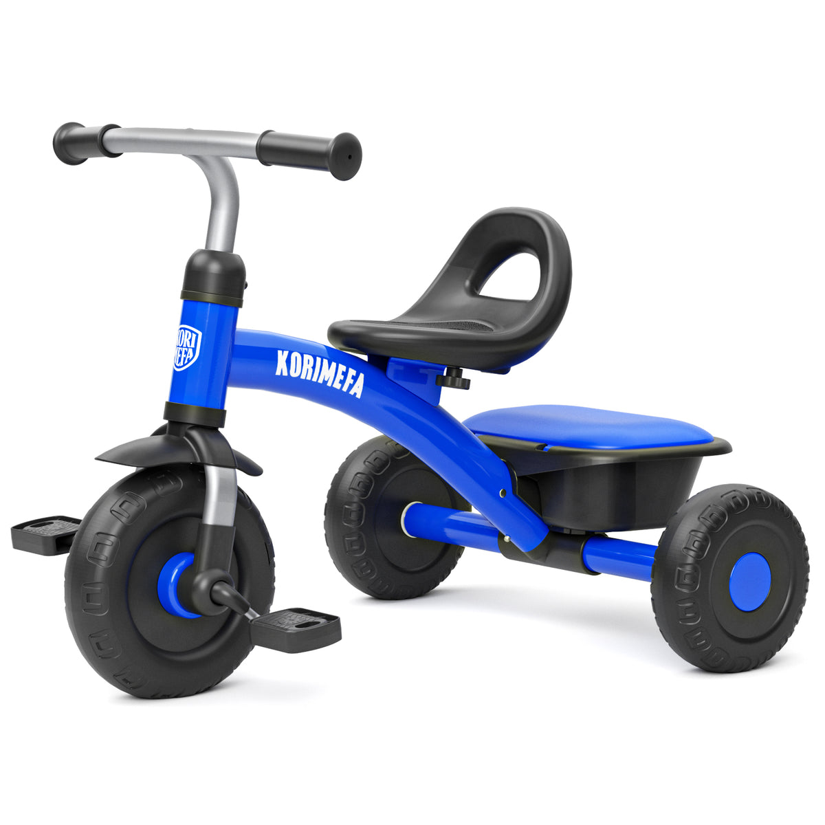 KORIMEFA Kids Tricycle for Toddlers Age 2-5, Birthday Gift for Boy Girl, Toddler Trike with Quiet Ride Wheels, Storage Bin, Comfort Grip Handlebars