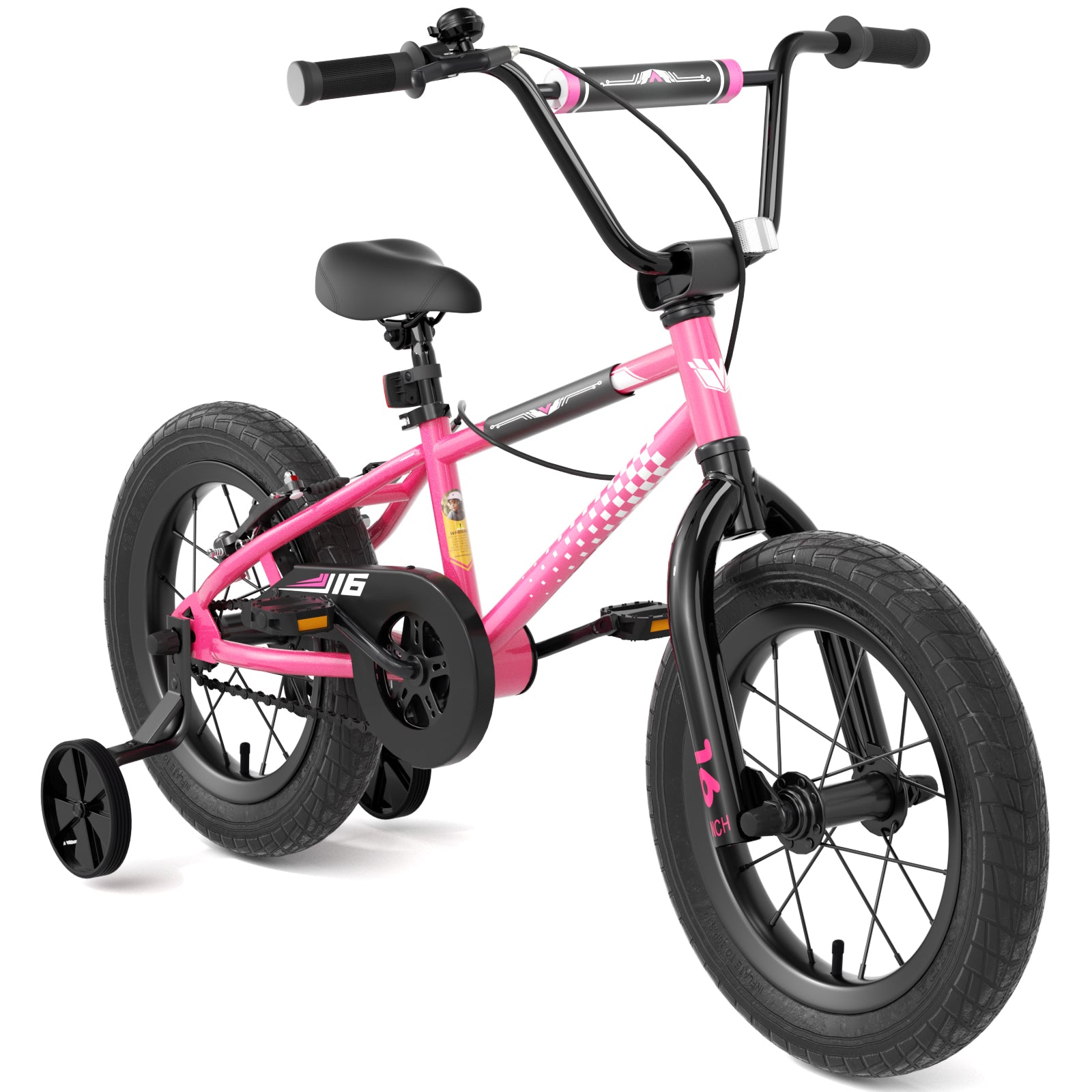 KORIMEFA BMX Style Kids Bike for 3-9 Years Old Toddlers Boys Girls , 12 14 16 Inch Kids Bike Bicycle with Training Wheels Coaster Brake Multiple Colors