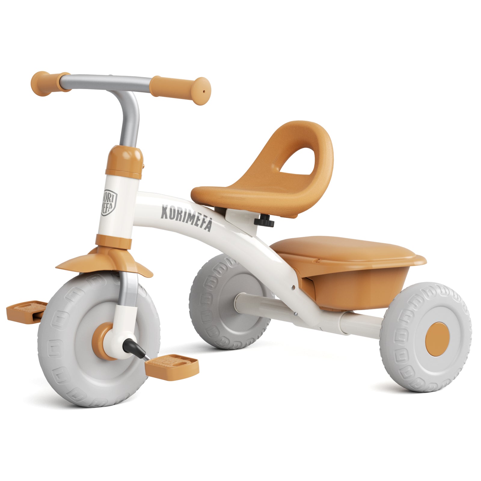 KORIMEFA Kids Tricycle for Toddlers Age 2-5, Birthday Gift for Boy Girl, Toddler Trike with Quiet Ride Wheels, Storage Bin, Comfort Grip Handlebars