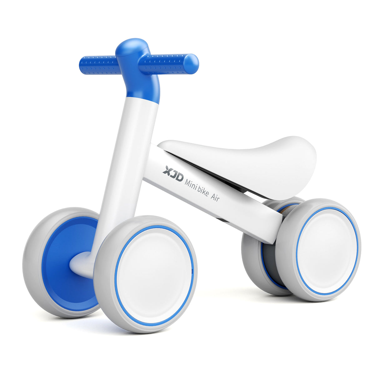 XJD Baby Balance Bike, 4 Wheels for Toddlers as A Birthday Gift - Blue White