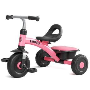 KORIMEFA Kids Tricycle for Toddlers Age 2-5, Birthday Gift for Boy Girl, Toddler Trike with Quiet Ride Wheels, Storage Bin, Comfort Grip Handlebars