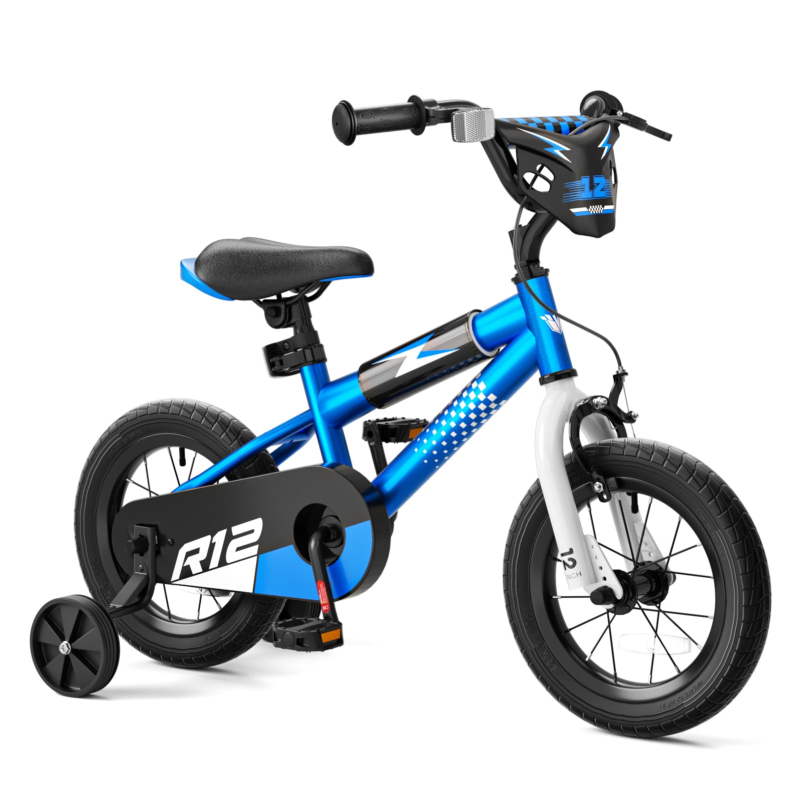 Korimefa 12 14 16 20 inch Kids Bike for Boys Ages 3-6 Years Children, BMX Style Toddler Bike with Training Wheels, Dual Brakes, Easy Assembly, Training Bicycle,Blue Green