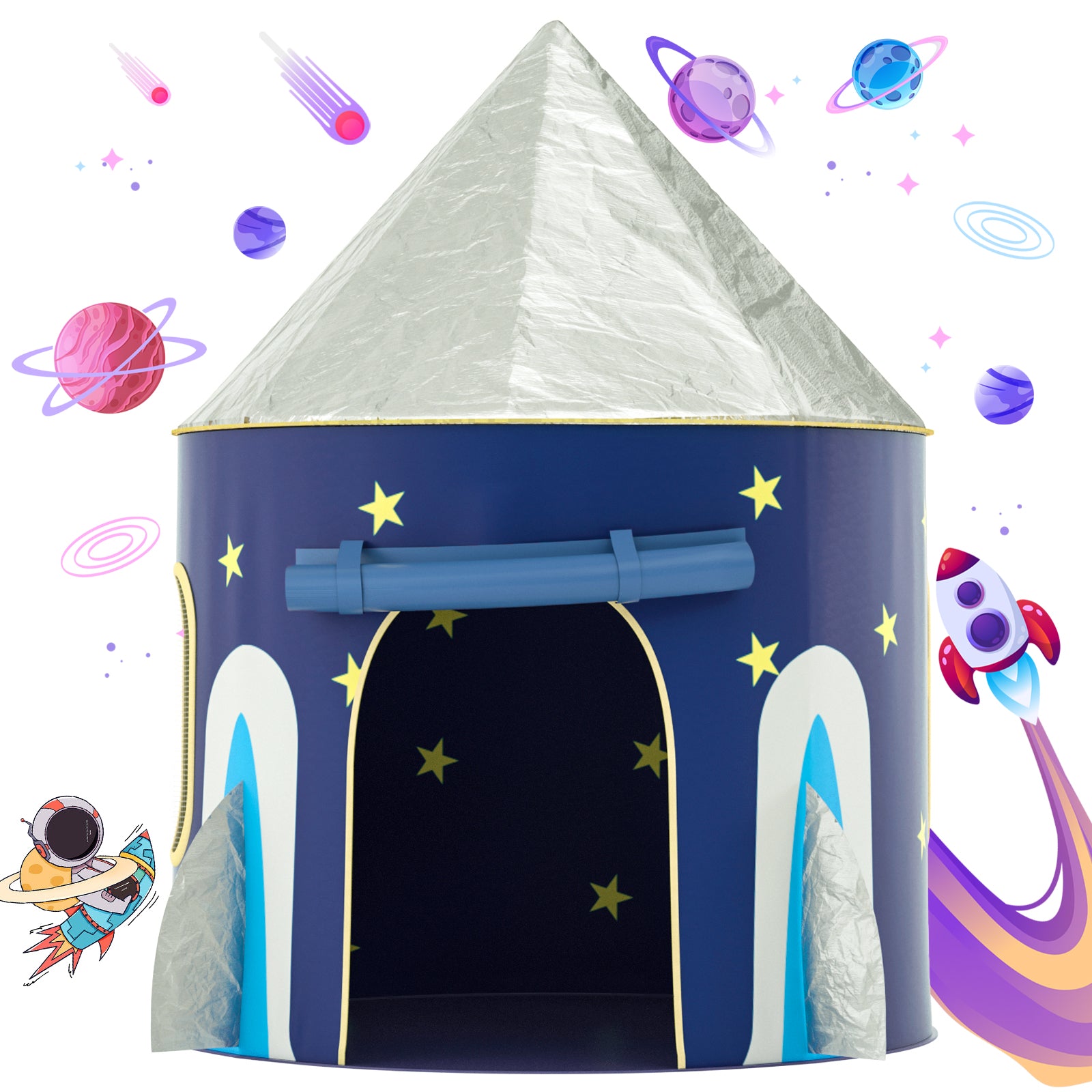 KORIMEFA Princess Castle Play Tent with Glow in The Dark Stars, Foldable Pink Pop up Kids Tent Playhouse Toys, for Indoor Outdoor Toddler Children Girls Gifts Tent Girls Toys