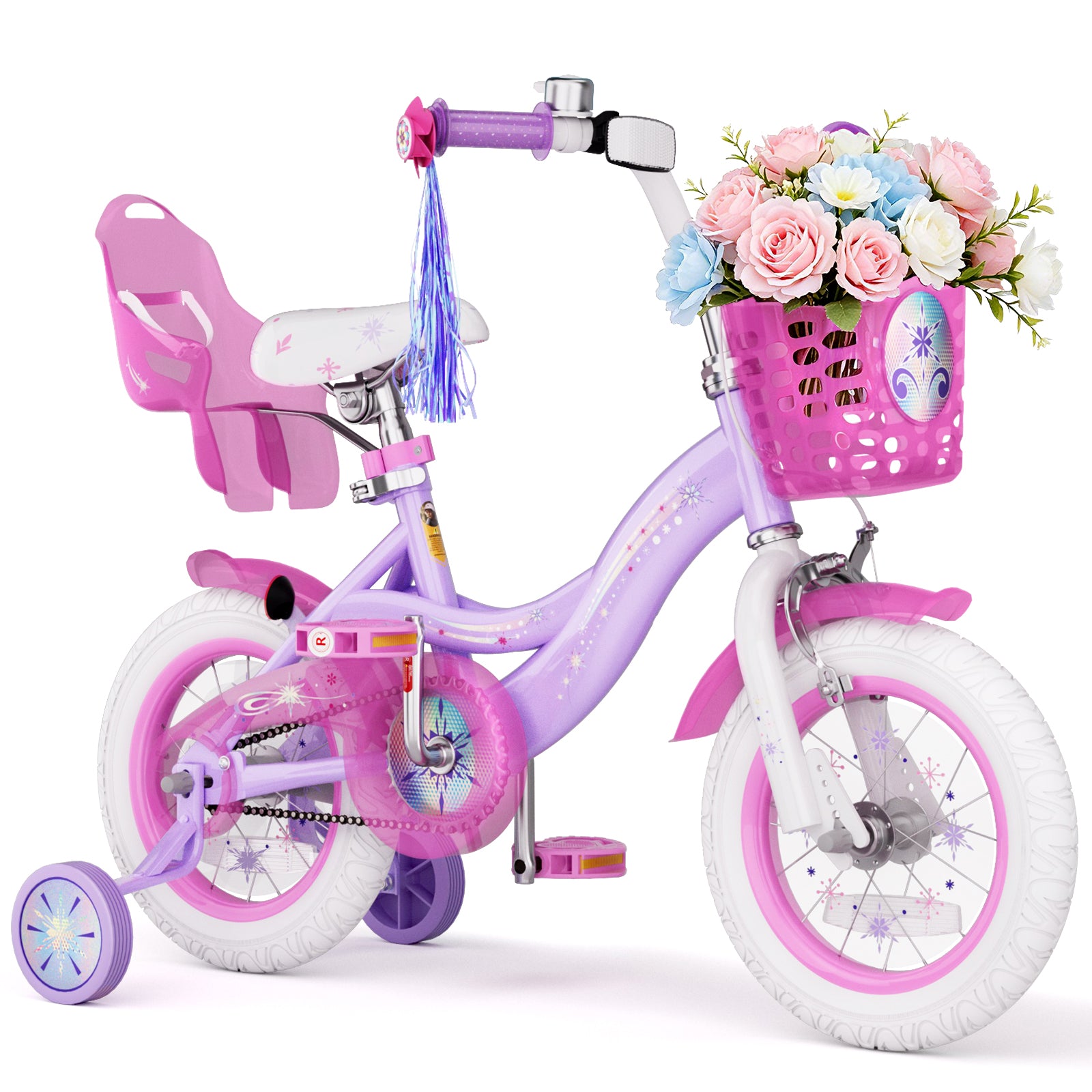 Korimefa 12 14 16 20 inch Girls Kids Bike Ages 3-6 Years Old Children, Toddler Bike with Training Wheels, Perfect for Beginner Riders Learning to Ride, Easy to Assemble, Blue