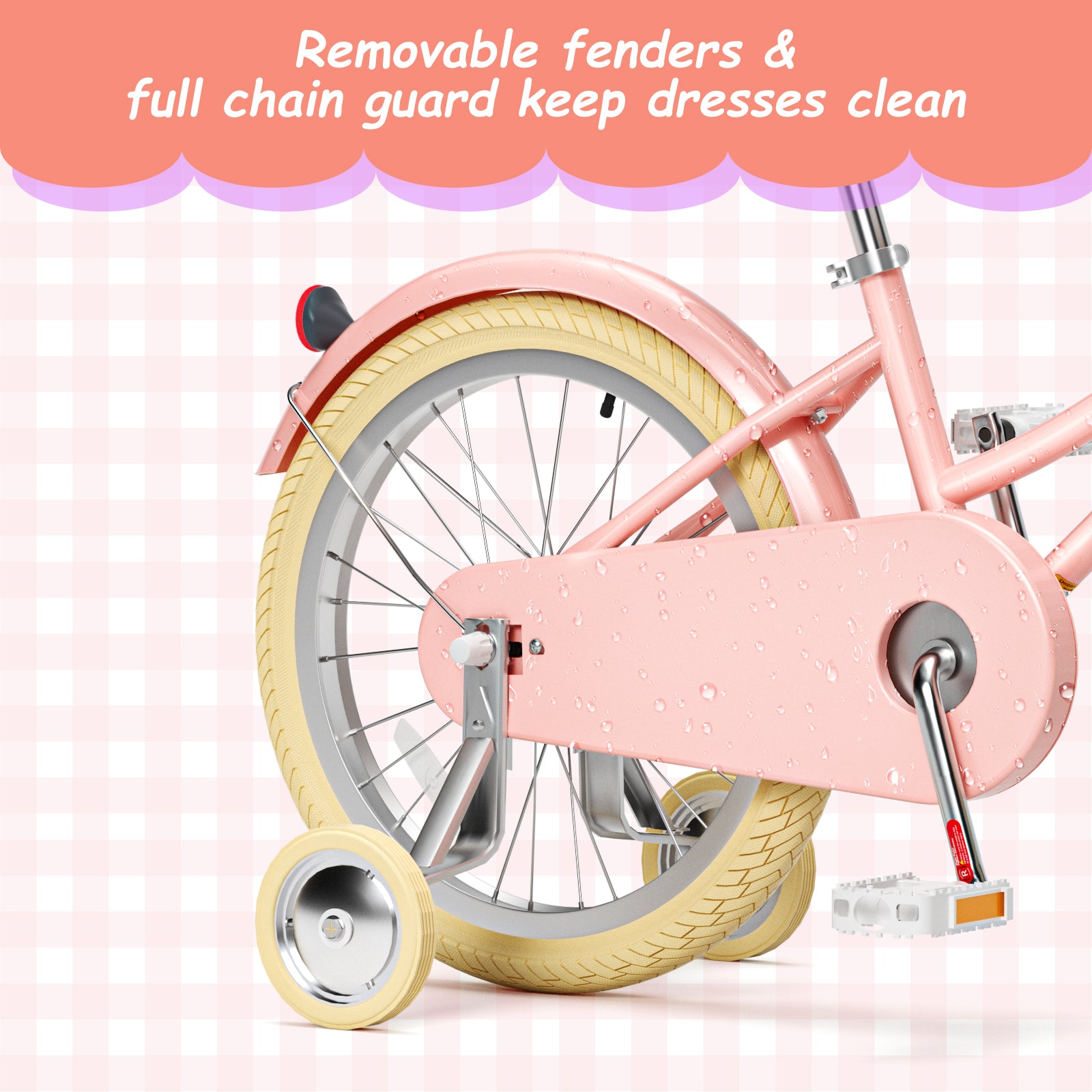 KORIMEFA Girls Bike for 3-12 Years Old Toddlers , 12 14 16 Inch Kids Bike with Training Wheels , 20 Inch Children Bicycles with Kickstand