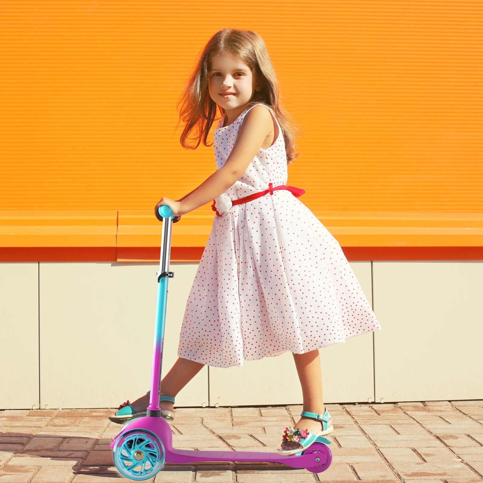 KORIMEFA 3 Wheel Scooters for Kids, Kick Scooter for Toddlers 2-5 Years Old, Boys Girls Scooter with Light Up Wheels