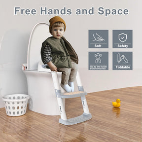 KORIMEFA Baby Potty Training Seat with Step Stool Ladder, Upgrade Toddler Potty Toilet Seat with Anti-Slip Pads Ladder for Kids Boys Girls