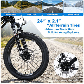 Korimefa 21-Speed Kids Bike, 20 inch Kids Mountain Bicycle for Boys Child Youth 6-12 Years Old, Double Disc Brake, Suspension Fork and Lightweight Aluminum Alloy Frame, Black