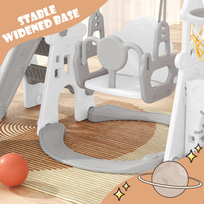 XJD 5-in-1 Toddler Slide and Swing Set Gray