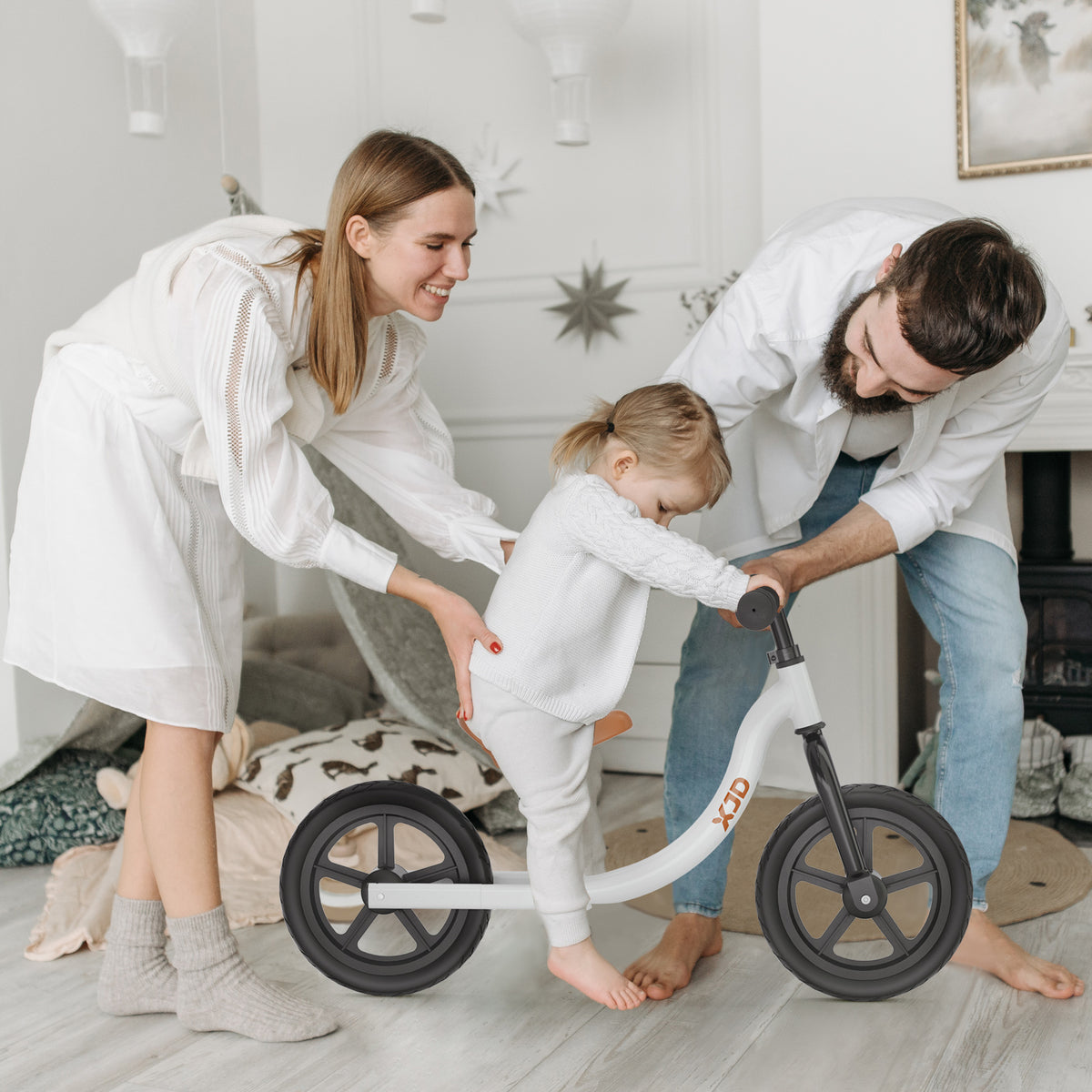 XJD Toddler Balance Bike No Pedal Bicycle for Girls Boys Ages 18 Months to 5 Years Old White