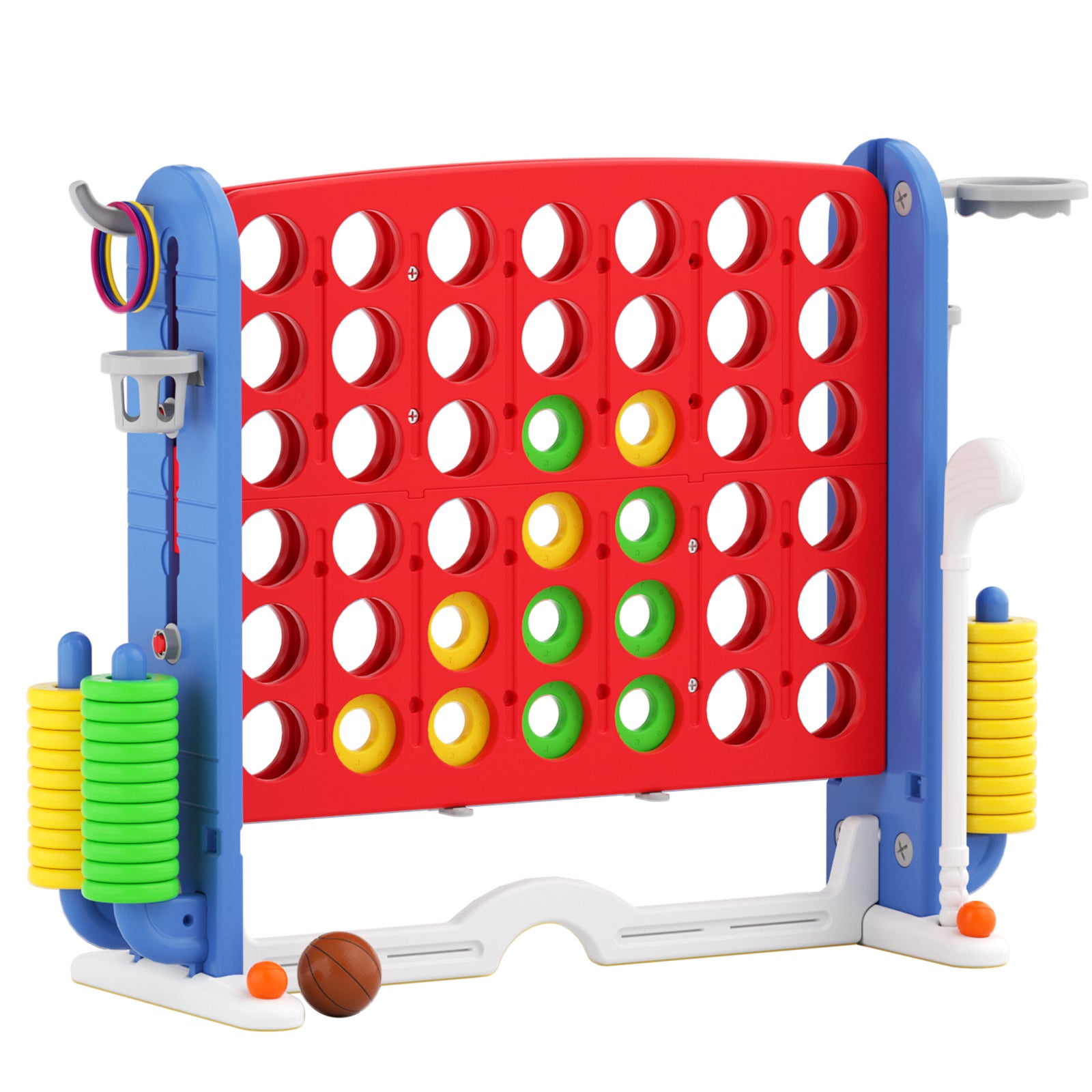 KORIMEFA Jumbo 4-to-Score Giant Game Set 4 in a Row Connect Game Perfect for Kids Adults Outdoor Holiday Party Family yard Game