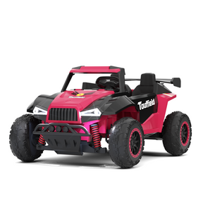 XJD 12V/24V 7AH Ride On Car with Remote Control, 2WD/4WD Switchable, 2 Seats, Power Car for Kids, Black&Pink