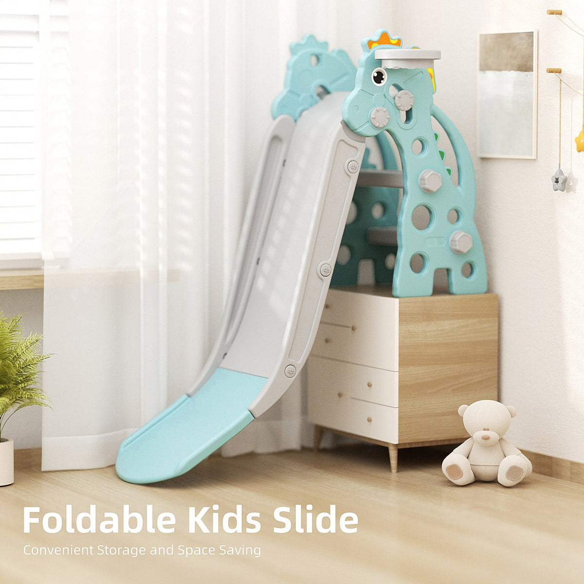 67i 3 in 1 Foldable Slide Set for Toddlers Age 1-3 Green
