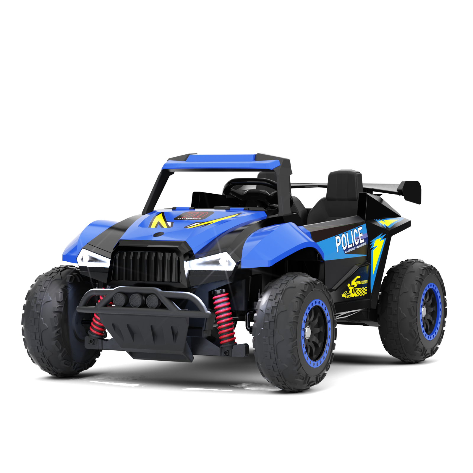 XJD 12V/24V 7AH Ride On Car with Remote Control, 2WD/4WD Switchable, 2 Seats, Power Car for Kids, Blue&Green