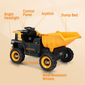 XJD 12V Kids Ride On Truck Car w/Parent Remote Control, Spring Suspension, LED Lights, USB Port, Bluetooth, Orange