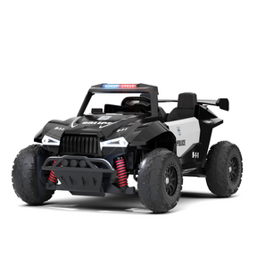 XJD 12V/24V 7AH Ride On Car with Remote Control, 2WD/4WD Switchable, 2 Seats, Power Car for Kids, Black&White