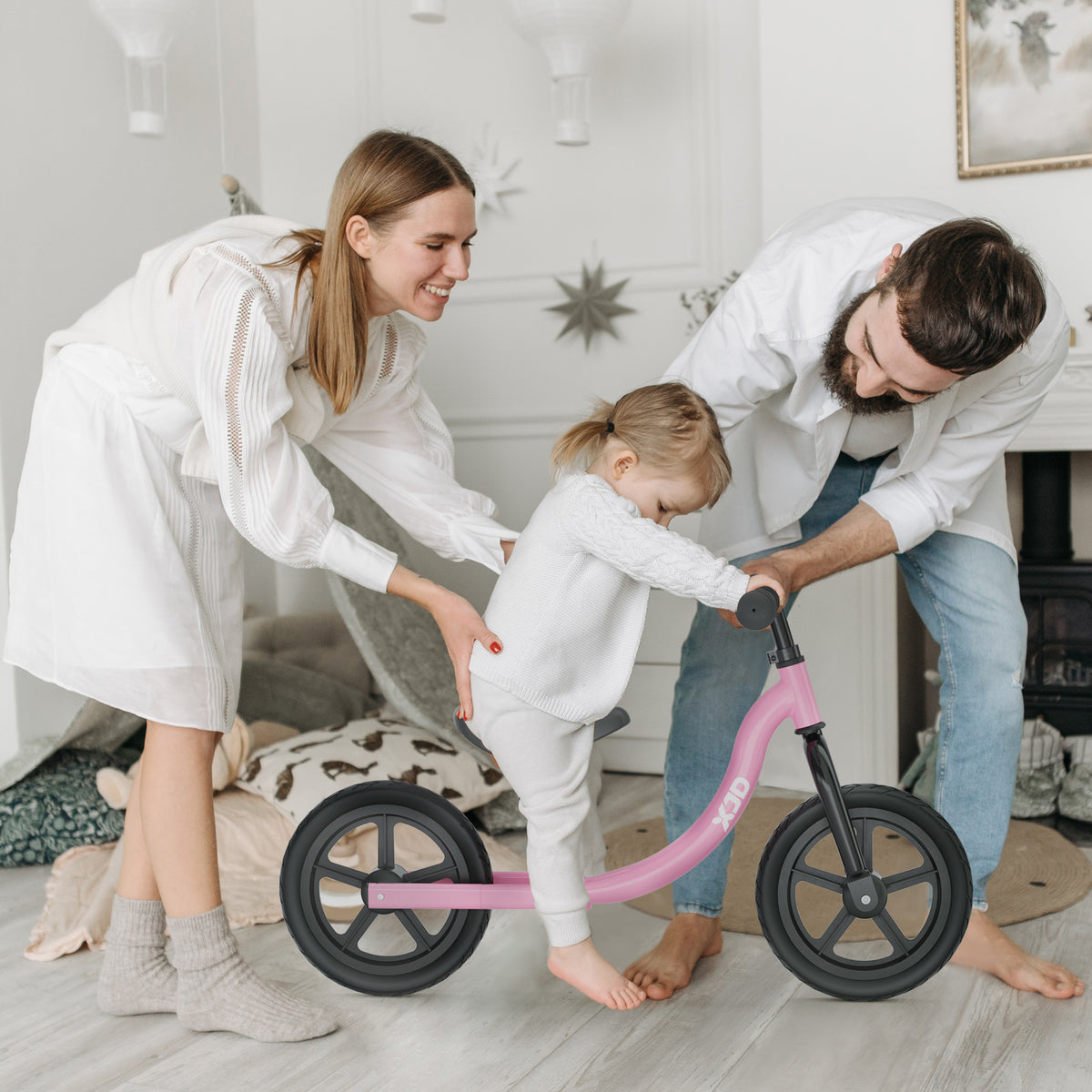 XJD Toddler Balance Bike No Pedal Bicycle for Girls Boys Ages 18 Months to 5 Years Old Pink