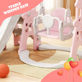 XJD 4-in-1 Toddler Slide and Swing Set, Pink