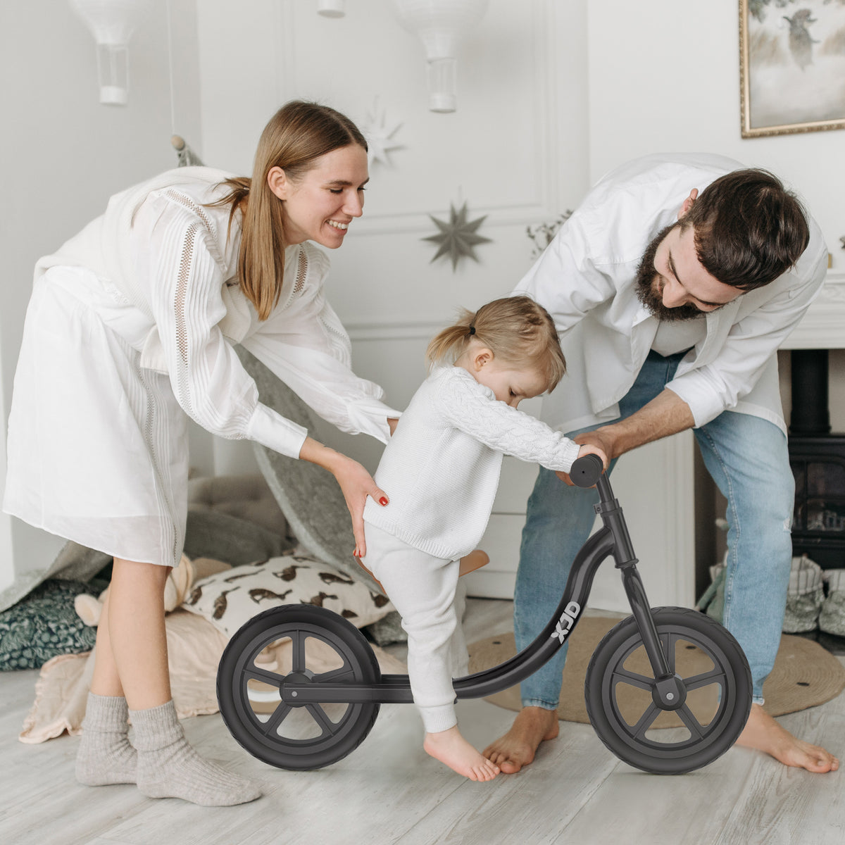 XJD Toddler Balance Bike No Pedal Bicycle for Girls Boys Ages 18 Months to 5 Years Old Black