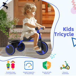 XJD Toddler Training  Balance Bike - No Pedal Bicycle for Kids Ages 1.5+, Blue
