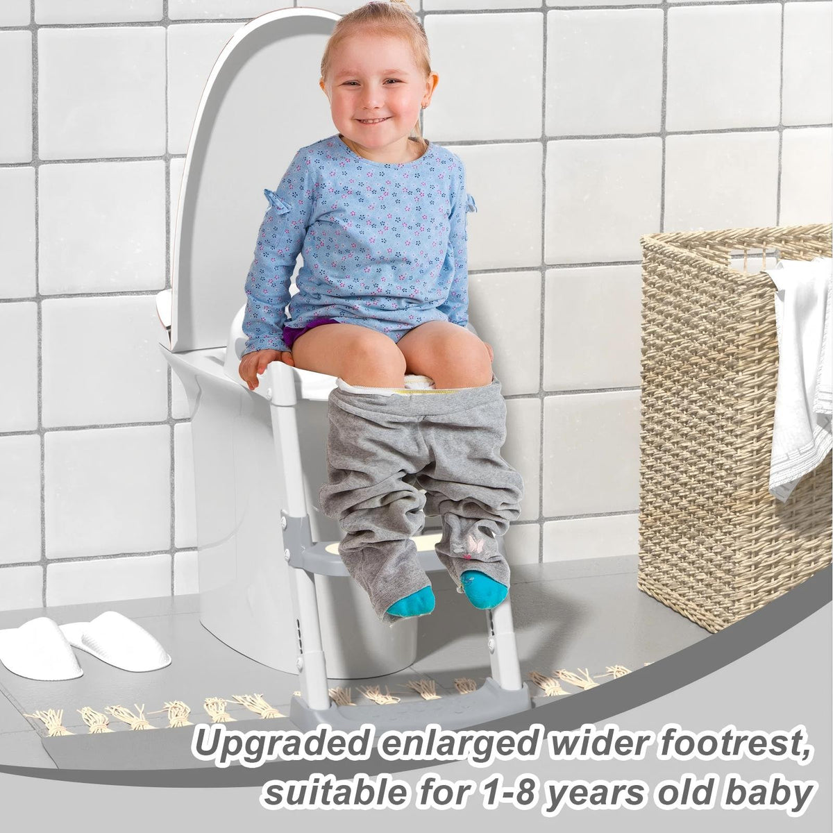 KORIMEFA Baby Potty Training Seat with Step Stool Ladder, Upgrade Toddler Potty Toilet Seat with Anti-Slip Pads Ladder for Kids Boys Girls