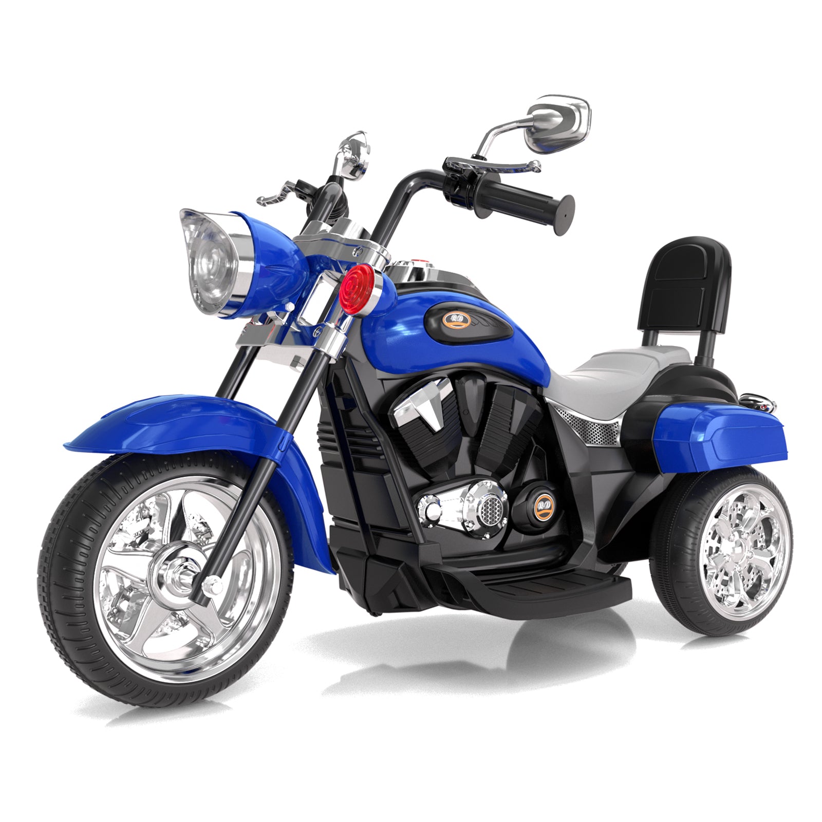 Kids Ride on Motorcycle, 6V 4.5AH Battery Powered Motorcycle w/Horn, Headlight, Forward/Reverse Switch, 3 Wheels Toys for Boys Girls Gift (Blue, White, Pink, Red, Orange)