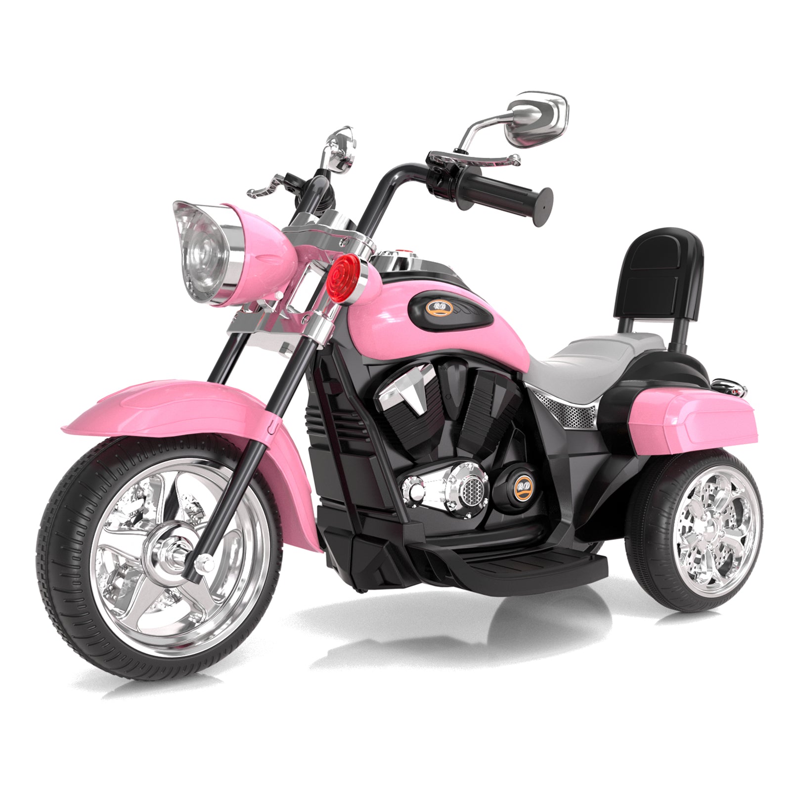 Kids Ride on Motorcycle, 6V 4.5AH Battery Powered Motorcycle w/Horn, Headlight, Forward/Reverse Switch, 3 Wheels Toys for Boys Girls Gift (Blue, White, Pink, Red, Orange)
