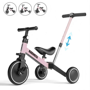 KORIMEFA Toddler Bike with Push Handle,Tricycles for 1 to 3 Years Old, Toddler Tricycle with Push Handle for Boy Girl, Baby Bike Balance Bike
